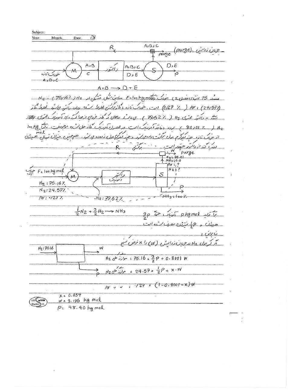 دانلود رایگان جزوه موازنه انرژی و مواد (رشته مهندسی پلیمر)