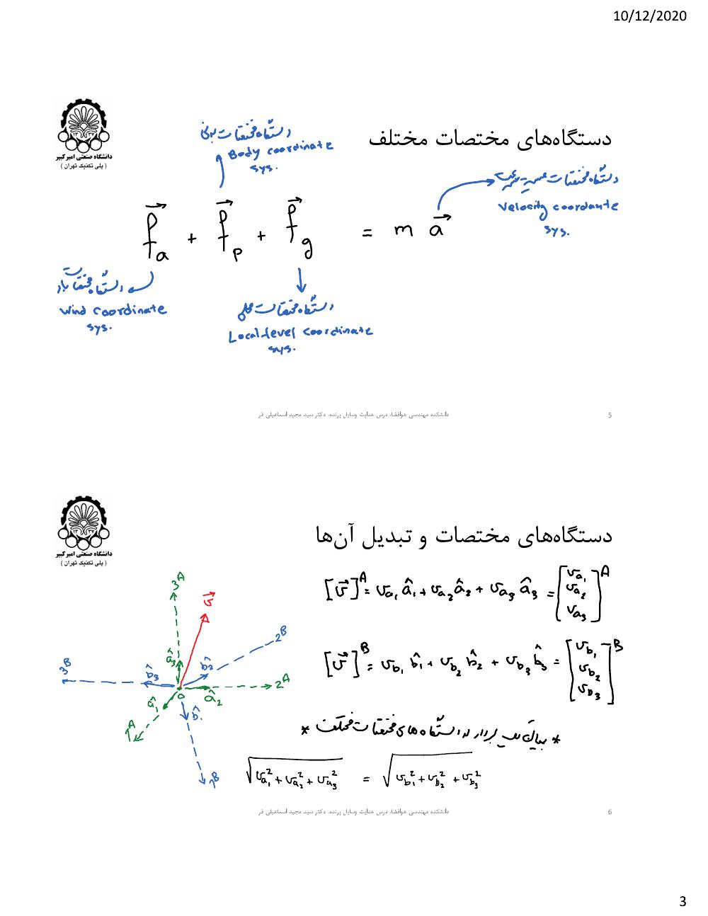 فهرست جزوه مکانیک پرواز ۱ (رشته مهندسی هوافضا)