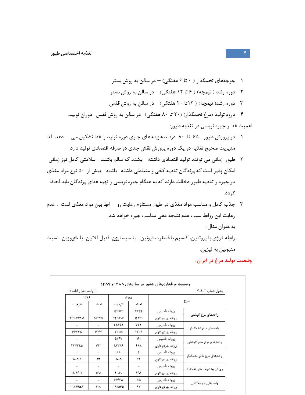 دانلود رایگان جزوه تغذیه اختصاصی طیور (رشته دامپزشکی)