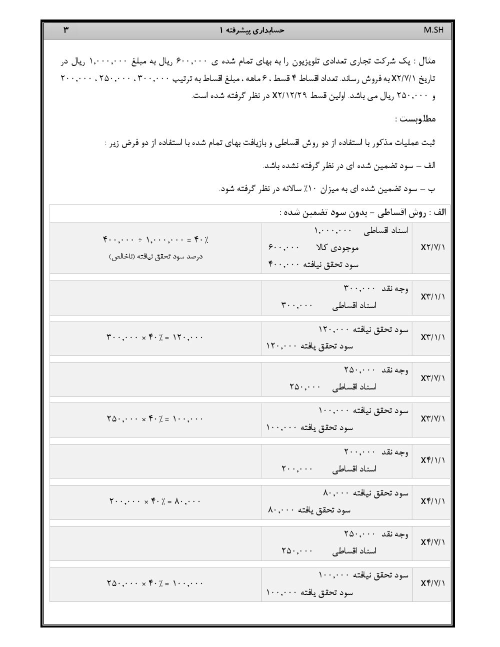 دانلود رایگان جزوه حسابداری پیشرفته ۱ (رشته حسابداری)
