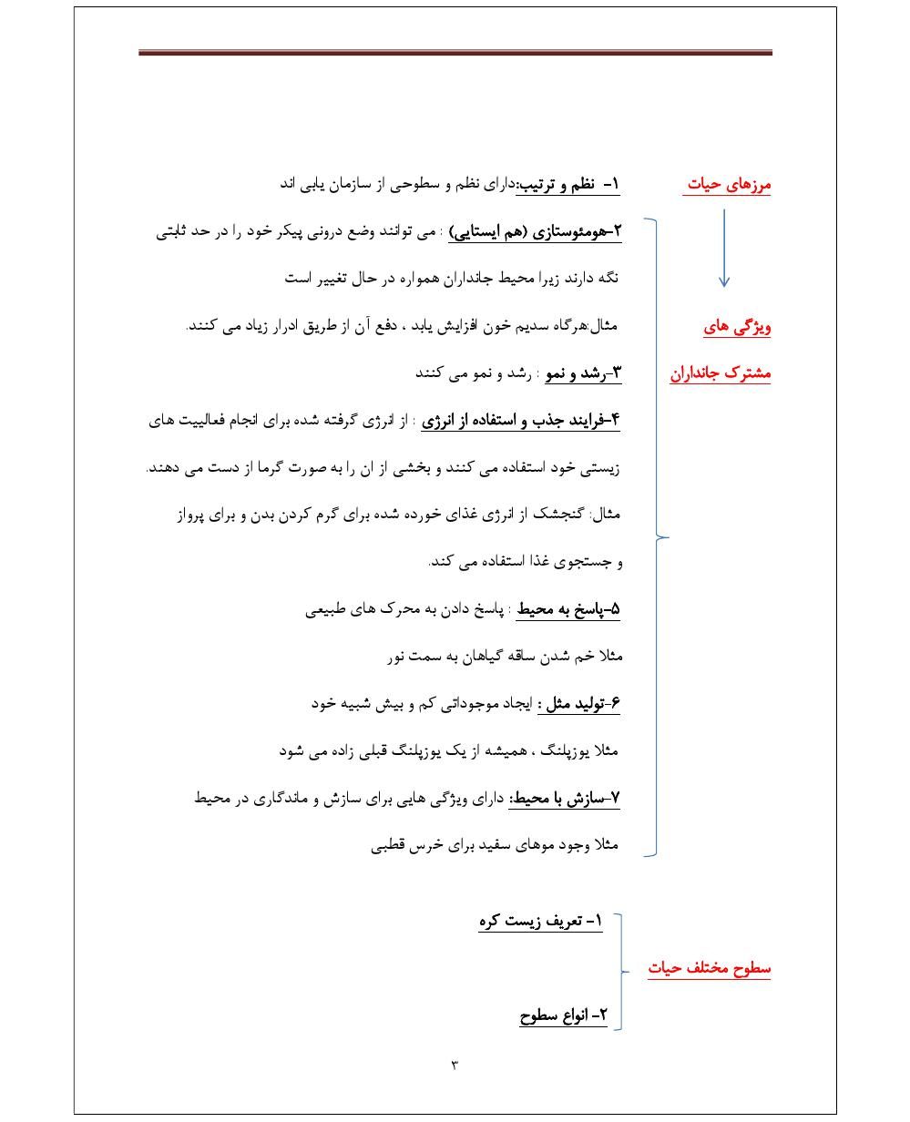 دانلود رایگان جزوه زیست شناسی دهم به صورت نموداری