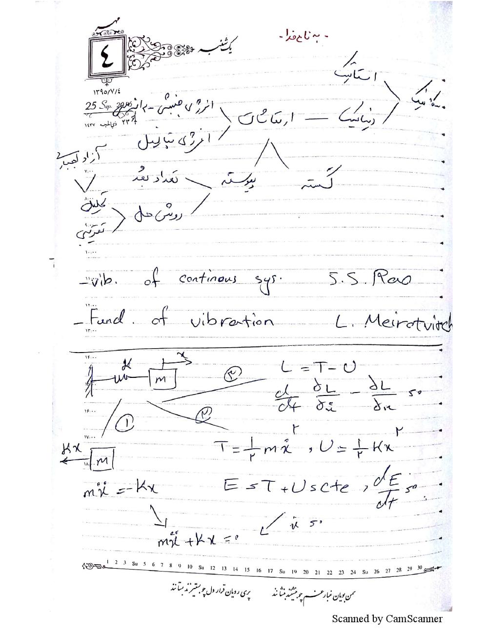 فهرست جزوه ارتعاشات سیستم های ممتد 