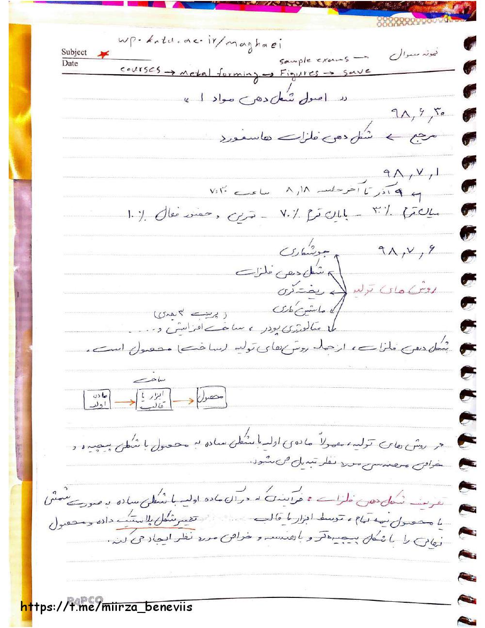 دانلود رایگان جزوه شکل دهی فلزات 