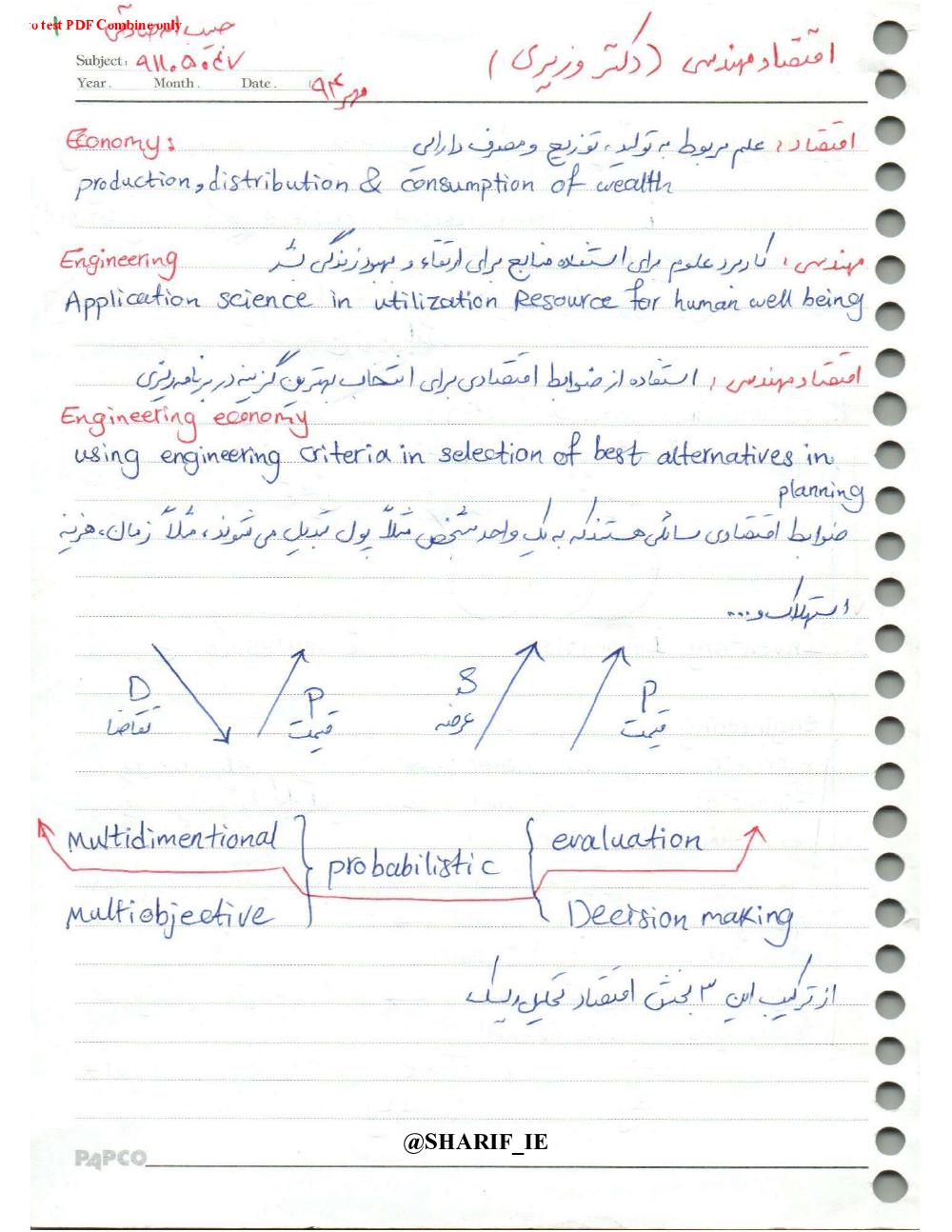 فهرست جزوه اقتصاد مهندسی